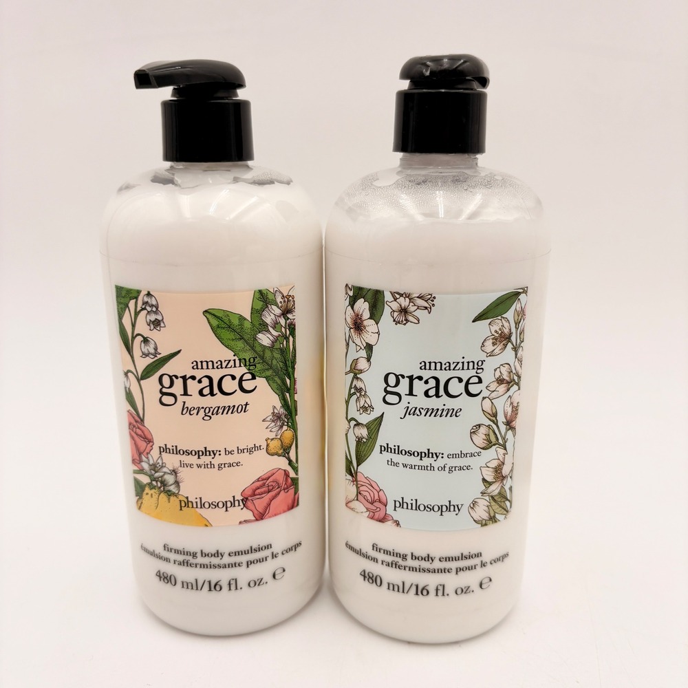 Philosophy Amazing Grace Bergamot Jasmine Firming Body Emulsion Lotion Set 16oz